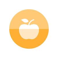 äpple ikon i platt Färg cirkel stil. mat frukt friska livsstil diet ljuv skola mellanmål vektor