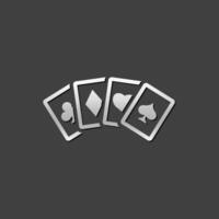 spielen Karten Symbol im metallisch grau Farbe Stil. Spiel Glücksspiel Freizeit vektor