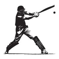 Kricket Spieler Vektor Silhouette.