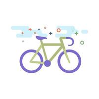 väg cykel ikon platt Färg stil vektor illustration