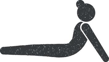 Frauen, Yoga, Position Symbol Vektor Illustration im Briefmarke Stil
