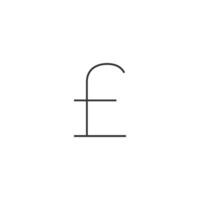 Pfund Sterling Symbol Symbol im dünn Gliederung Stil vektor