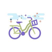 stad cykel ikon platt Färg stil vektor illustration