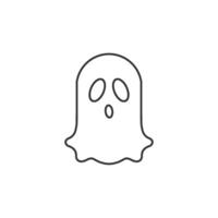 Halloween Geist Symbol im dünn Gliederung Stil vektor