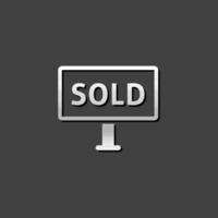 såld ut tecken ikon i metallisk grå Färg style.property hus försäljning vektor
