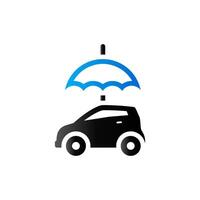 Auto und Regenschirm Symbol im Duo Ton Farbe. Versicherung Schutz vektor