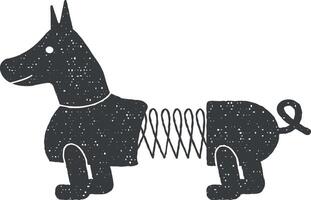 hund leksak vektor ikon illustration med stämpel effekt