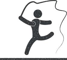 gymnastik med band vektor ikon illustration med stämpel effekt
