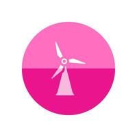 Wind Turbine Symbol im eben Farbe Kreis Stil. Energie verlängerbar Grün Umgebung vektor