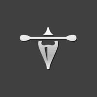 Kanu Symbol im metallisch grau Farbe Stil. Sport Wasser Reihe vektor