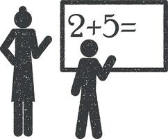 matematik lektion vektor ikon illustration med stämpel effekt