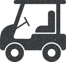 elektrisch Golf Wagen Vektor Symbol Illustration mit Briefmarke bewirken