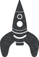 Raumfahrzeug Spielzeug Vektor Symbol Illustration mit Briefmarke bewirken