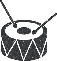 trumma leksak vektor ikon illustration med stämpel effekt