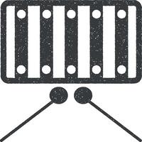 Baby Vibraphon Marimba Vektor Symbol Illustration mit Briefmarke bewirken