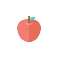 äpple ikon i platt Färg stil. mat frukt friska livsstil diet ljuv skola mellanmål vektor