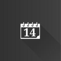 valentine kalender platt Färg ikon lång skugga vektor illustration
