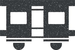 passagerare järnväg transport vektor ikon illustration med stämpel effekt