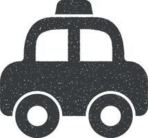 taxi bil vektor ikon illustration med stämpel effekt