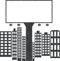 stad ljus reklam anslagstavla vektor ikon illustration med stämpel effekt