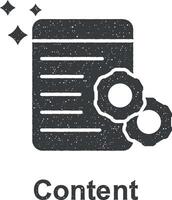 online Marketing, Inhalt Vektor Symbol Illustration mit Briefmarke bewirken