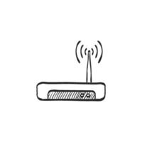 Hand gezeichnet skizzieren Symbol Router Internet vektor