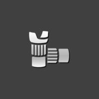 kamera lins ikon i metallisk grå Färg stil. elektronisk fotografi vektor