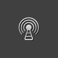 podcast ikon i metallisk grå Färg stil. utsända Nyheter vektor