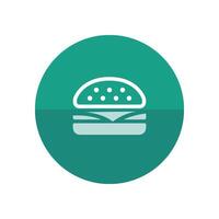 Burger Symbol im eben Farbe Kreis Stil. schnell Essen Müll amerikanisch Kohlenhydrat Essen vektor