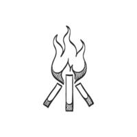 Hand gezeichnet skizzieren Symbol Lager Feuer vektor