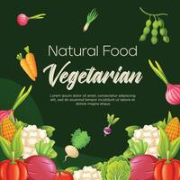 social media posta vegetarian mat mall design vektor