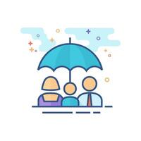 Familie Regenschirm Symbol eben Farbe Stil Vektor Illustration