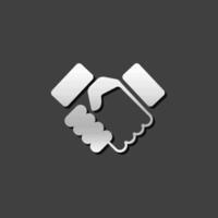 Handschlag Symbol im metallisch grau Farbe Stil. Geschäft Menschen Zustimmung vektor