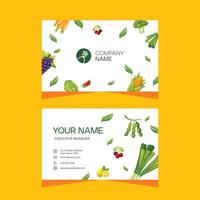 Gemüse und Obst Geschäft Karte Vorlage Design vektor
