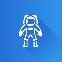 Astronaut eben Farbe Symbol lange Schatten Vektor Illustration