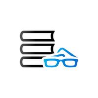 Bücher und Brille Symbol im Duo Ton Farbe. Bildung Schüler Bibliothek vektor