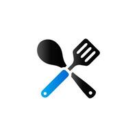 spatel ikon i duo tona Färg. matlagning redskap kök hushåll vektor