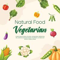 Post Vorlage zum Vegetarier oder organisch Produkt vektor