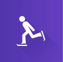 is skridskoåkning platt Färg ikon lång skugga vektor illustration