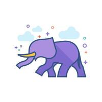 Elefant Symbol eben Farbe Stil Vektor Illustration