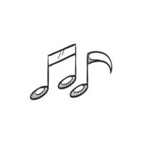 Hand gezeichnet skizzieren Symbol Musik- Anmerkungen vektor