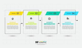 4 steg tidslinje infographics designmall vektor