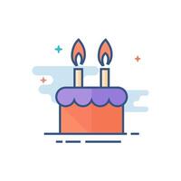 Geburtstag Kuchen Symbol eben Farbe Stil Vektor Illustration