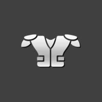 fotboll rustning ikon i metallisk grå Färg stil. sport kropp skydd vektor