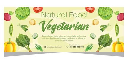 friska vegetarian mat baner mall design vektor