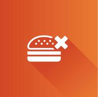 Burger eben Farbe Symbol lange Schatten Vektor Illustration