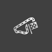 lopp krets ikon i metallisk grå Färg stil. sport transport körning körfält vektor