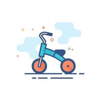 Kinder Dreirad Symbol eben Farbe Stil Vektor Illustration