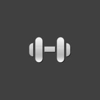 Hantel Symbol im metallisch grau Farbe Stil. Sport Fitnessstudio Gewicht Heben vektor