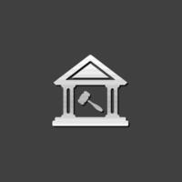 auktion hus ikon i metallisk grå Färg stil. företag budgivning marknad vektor